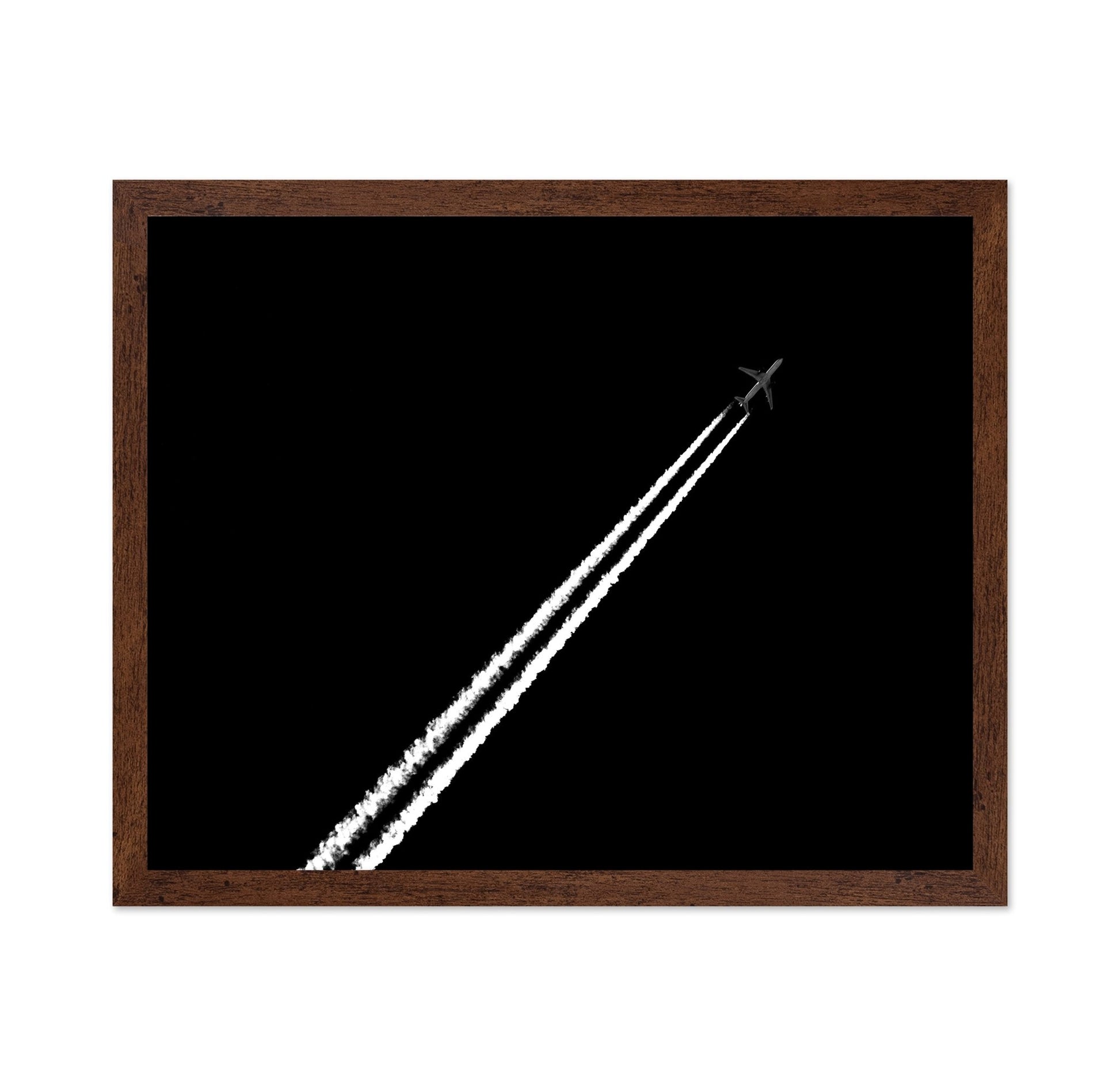 Jet Trail In Black Sky