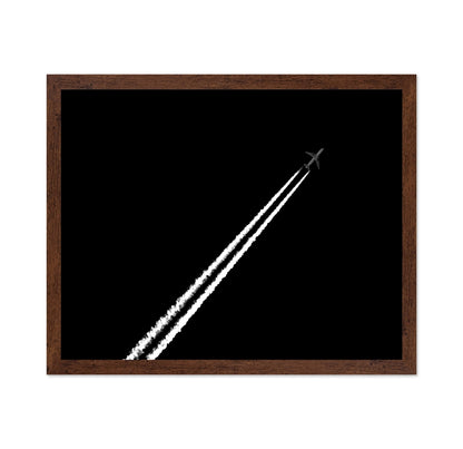 Jet Trail In Black Sky