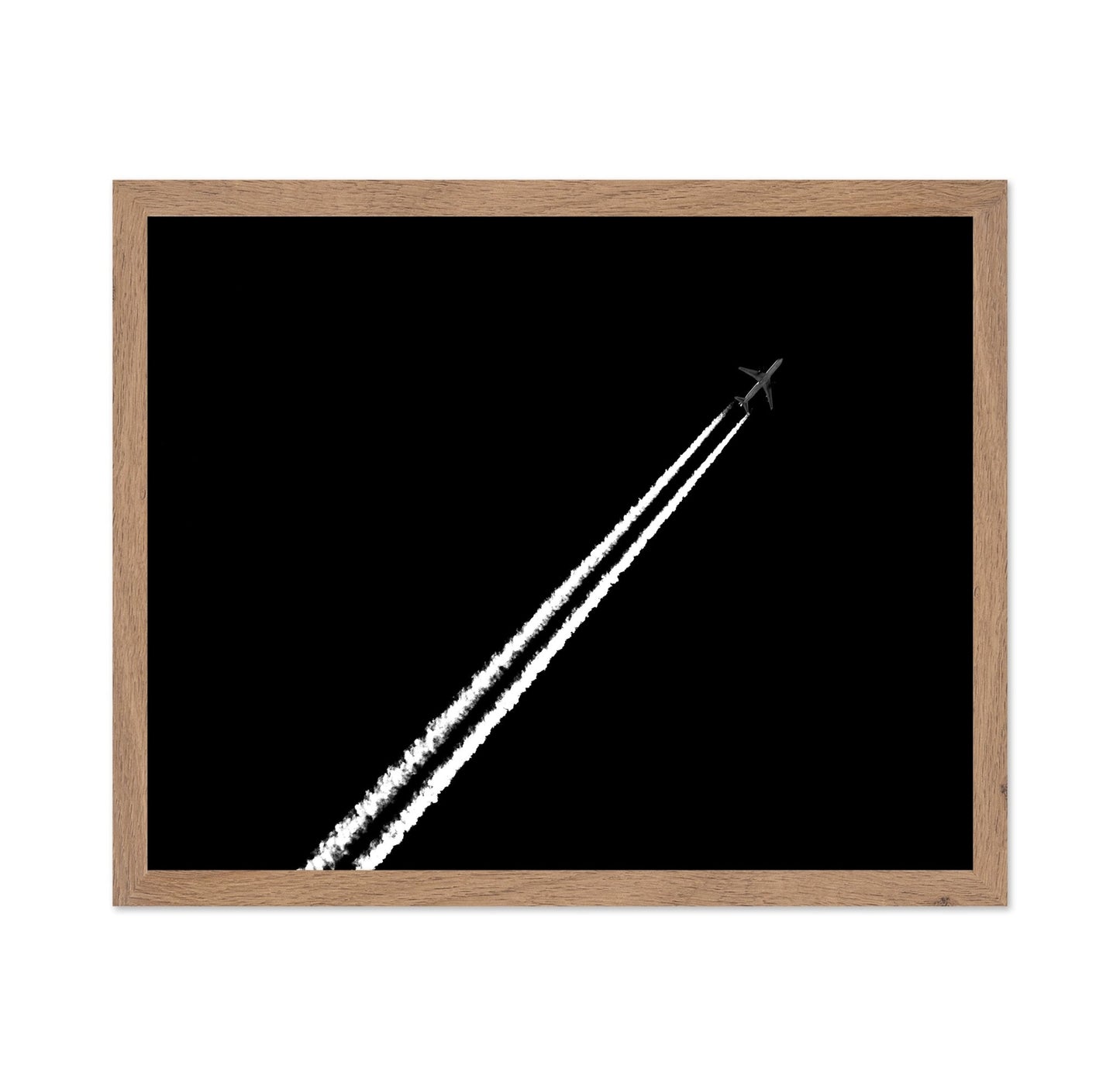 Jet Trail In Black Sky