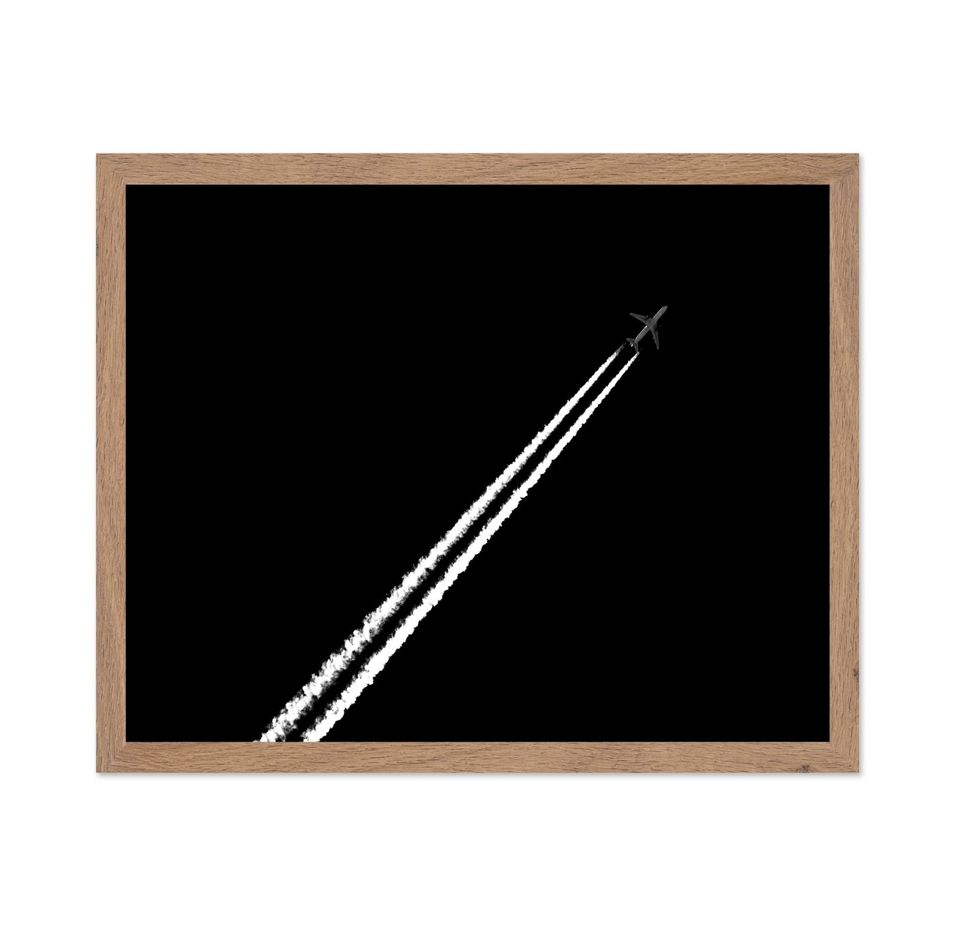Jet Trail In Black Sky