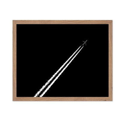 Jet Trail In Black Sky