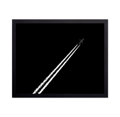 Jet Trail In Black Sky