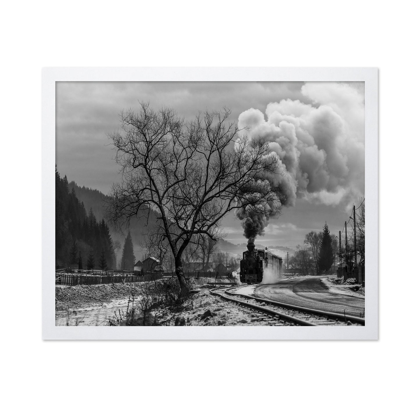 Winter Train Bend