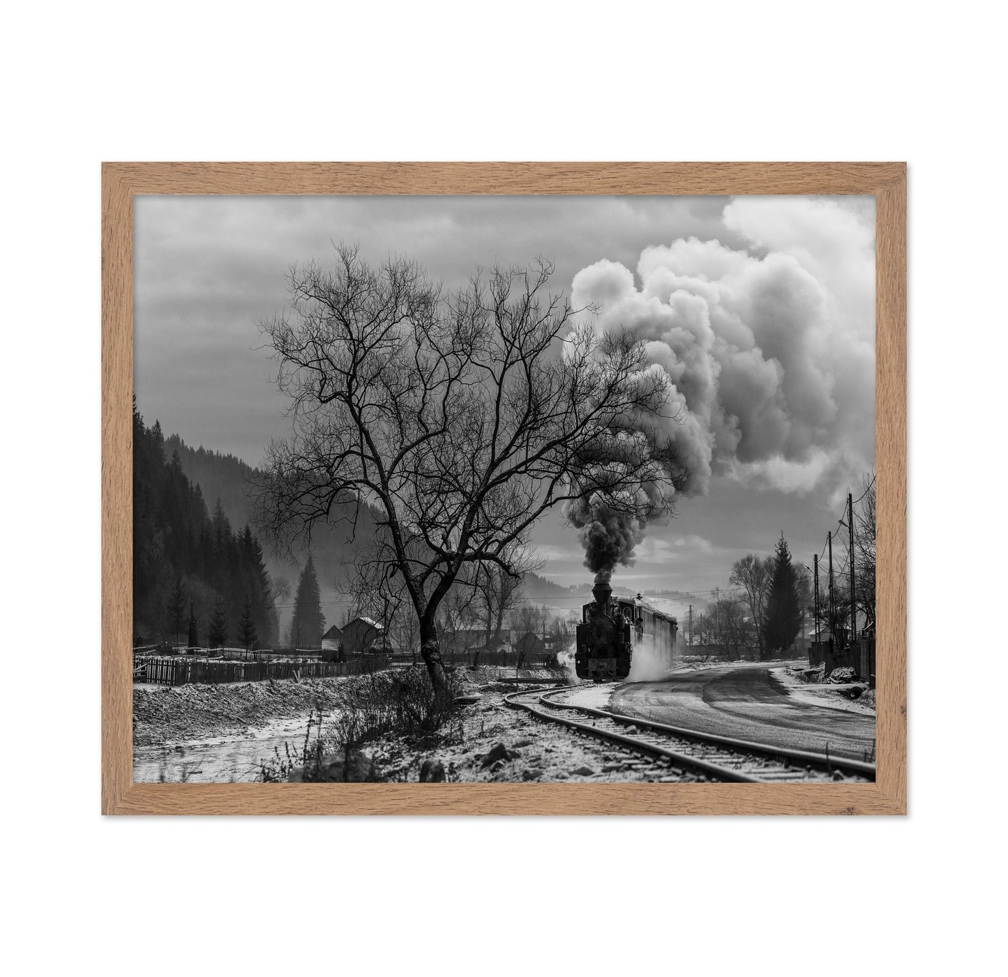 Winter Train Bend