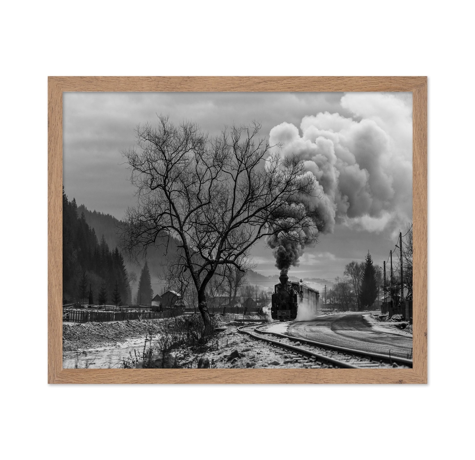 Winter Train Bend