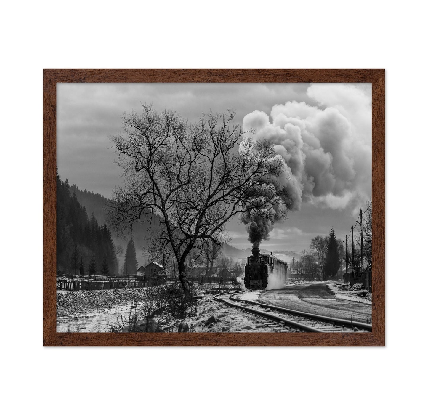 Winter Train Bend