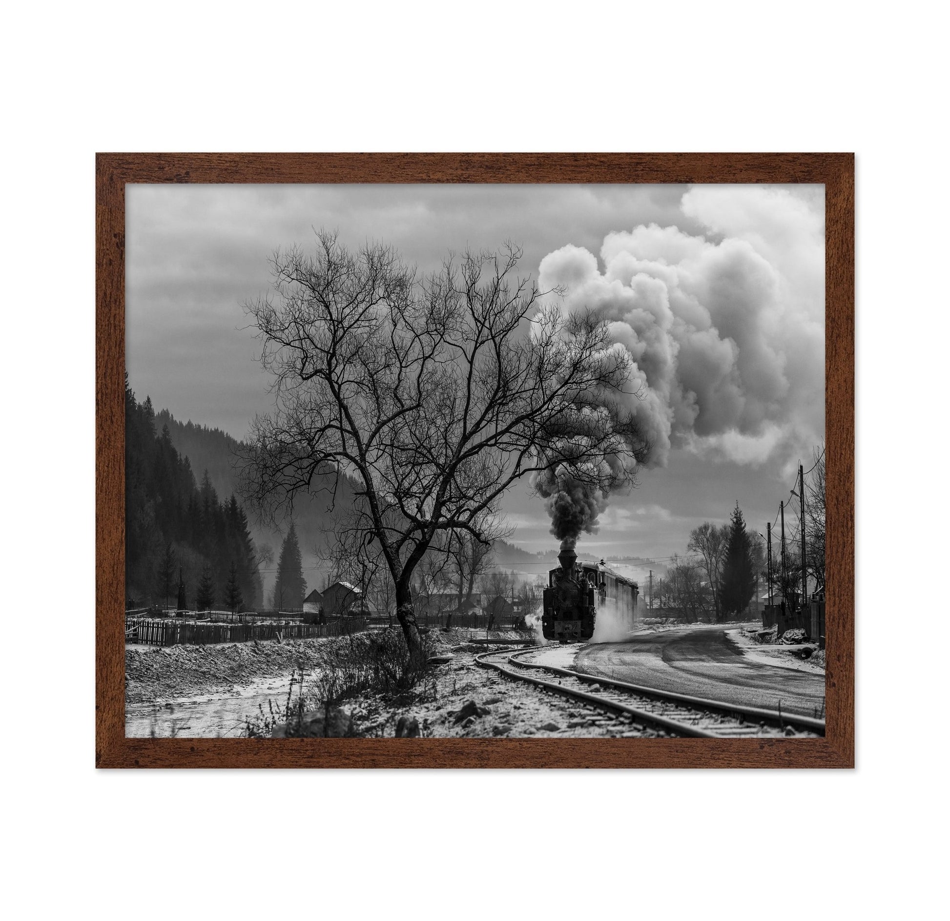 Winter Train Bend