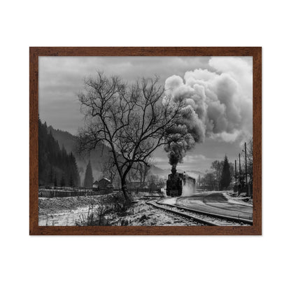 Winter Train Bend