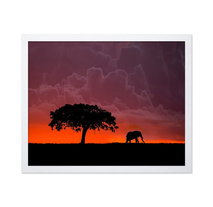 Elephant Sunset Silhouette No2