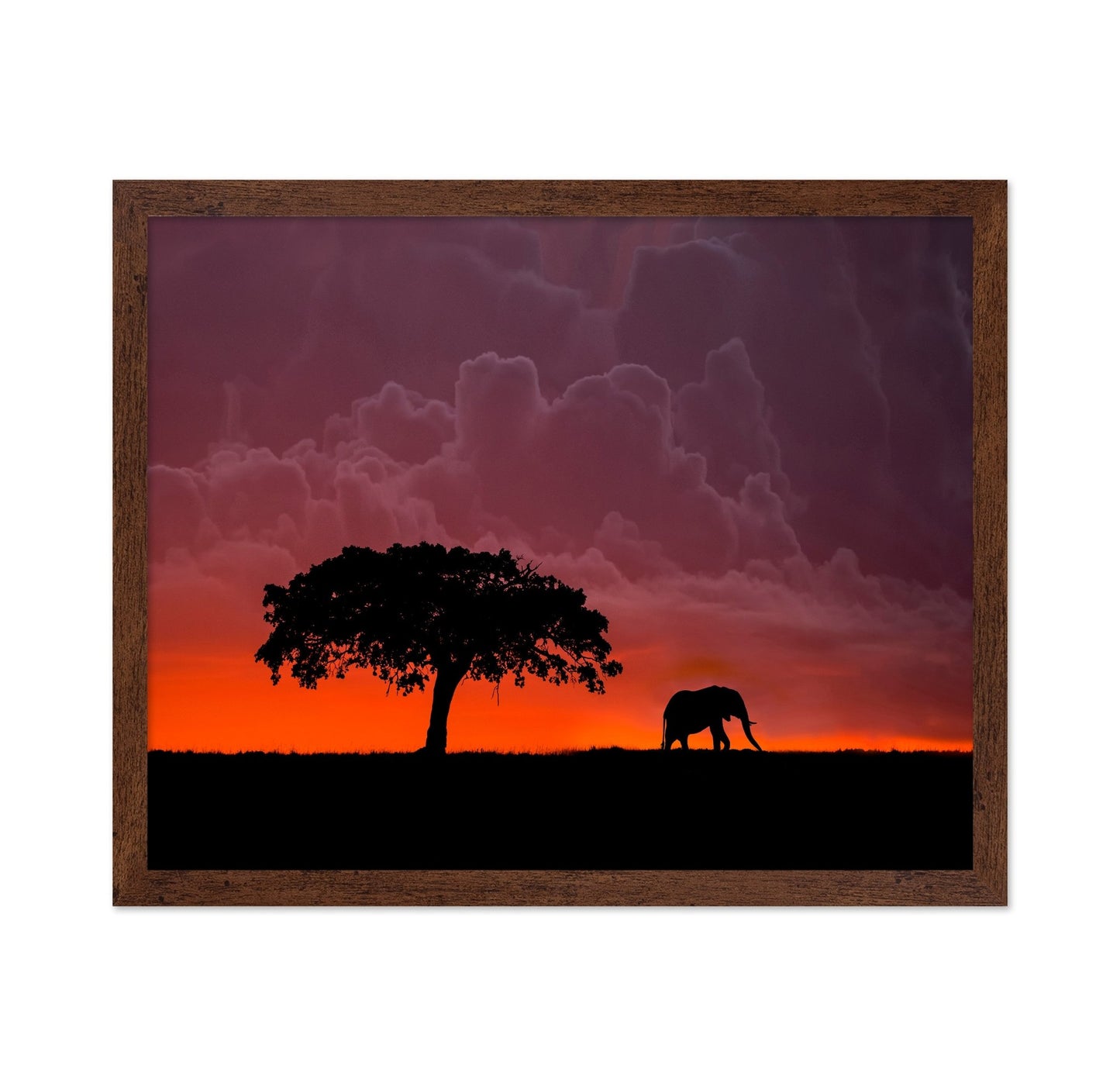 Elephant Sunset Silhouette No2