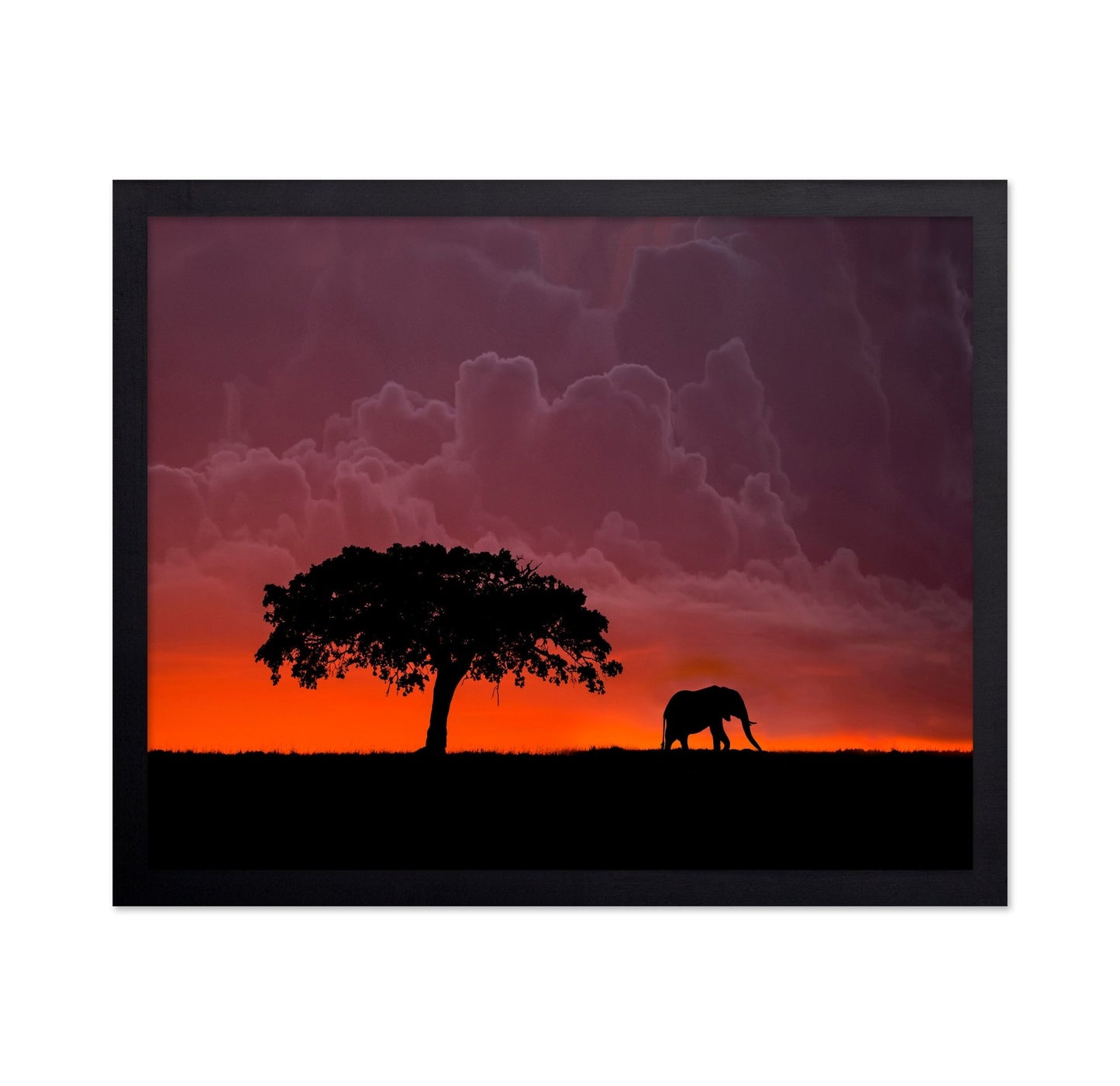 Elephant Sunset Silhouette No2