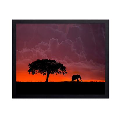 Elephant Sunset Silhouette No2