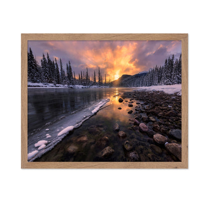 Winter River Sunset