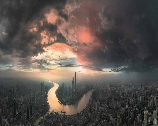 Storm Over City River