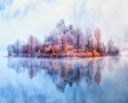 Misty Island Reflection