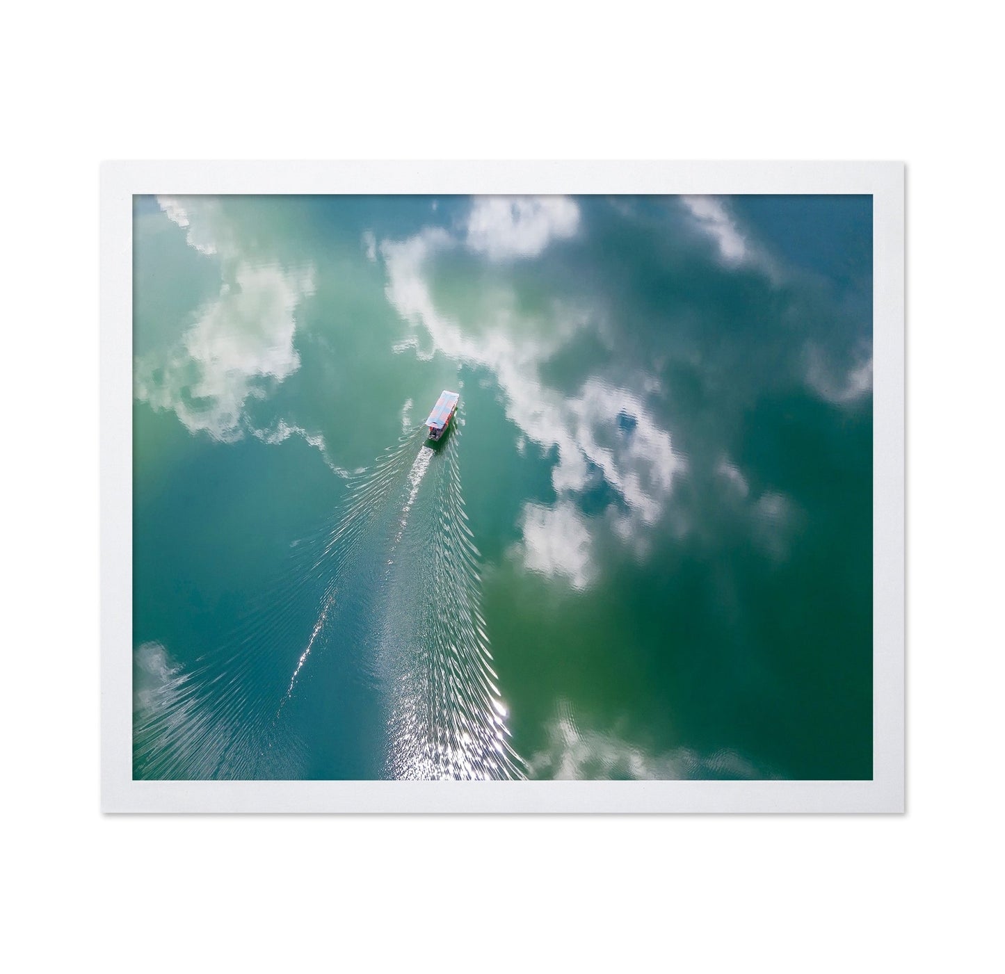 Boat Through Sky Water