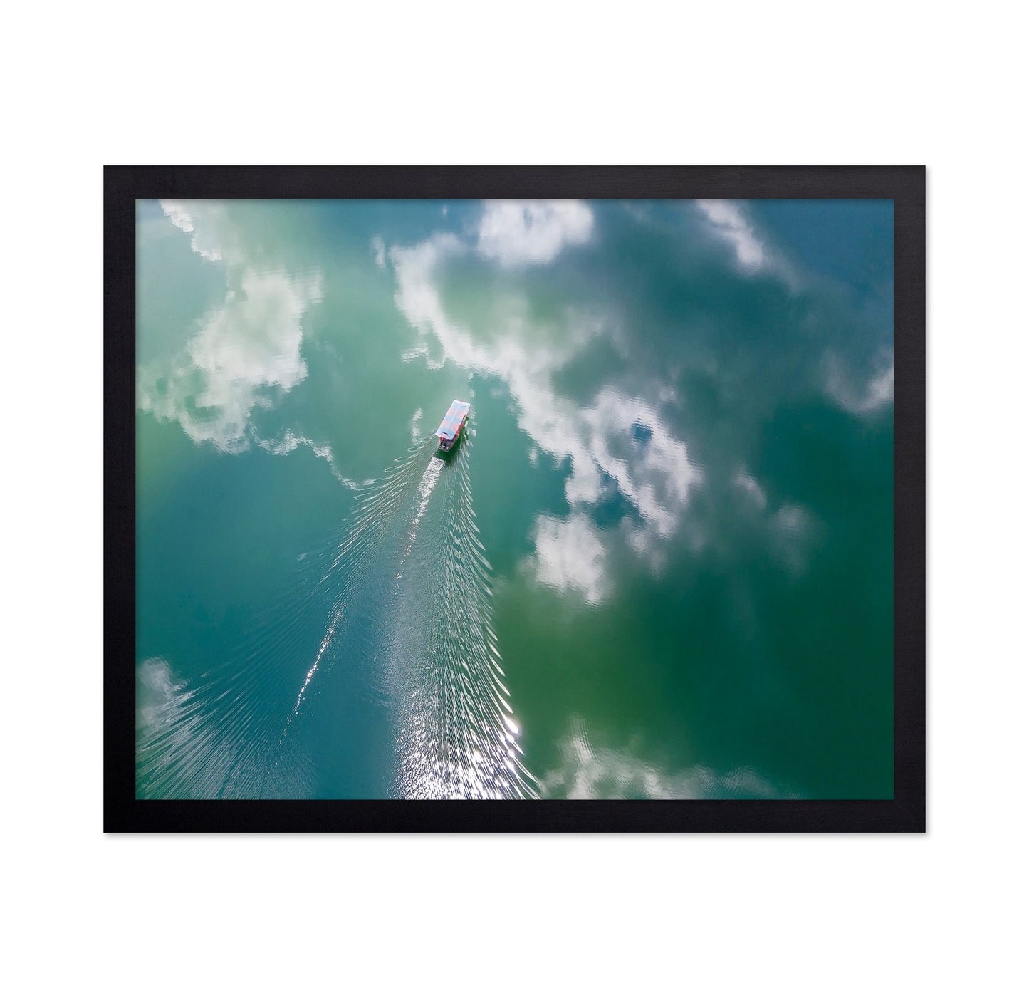 Boat Through Sky Water
