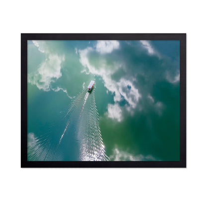 Boat Through Sky Water