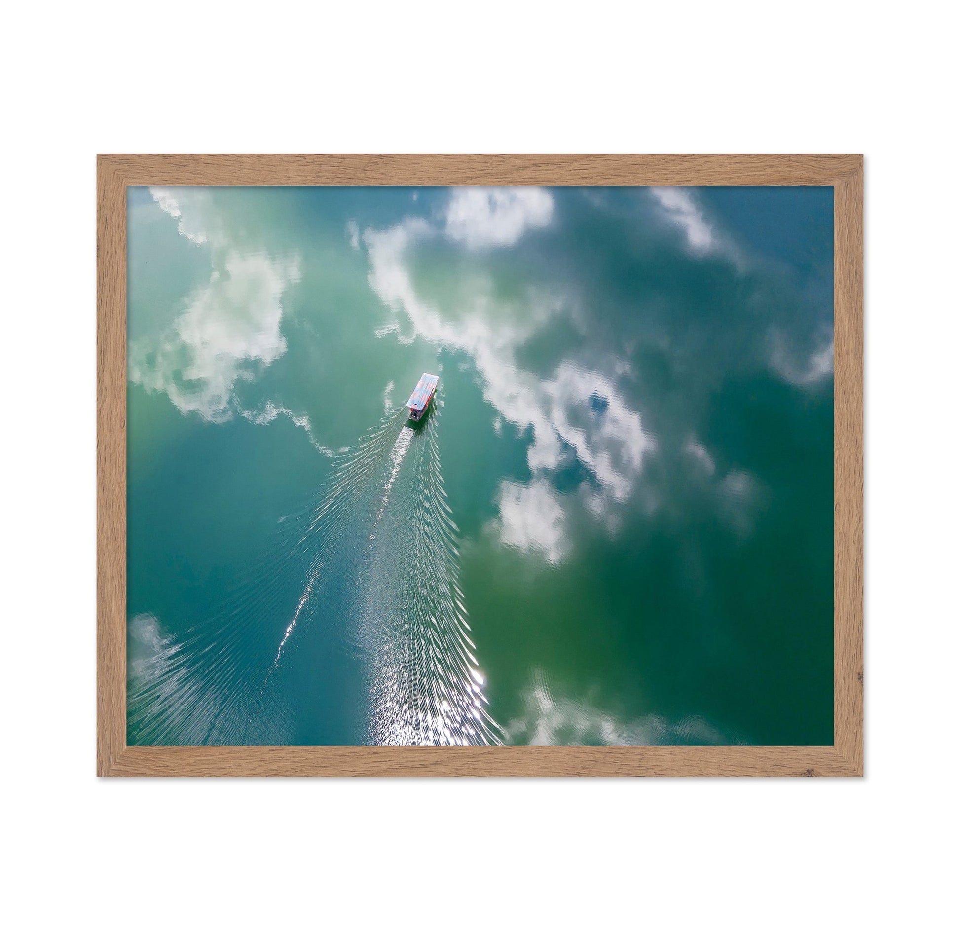 Boat Through Sky Water
