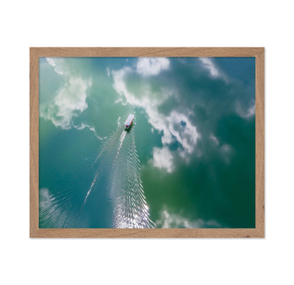Boat Through Sky Water