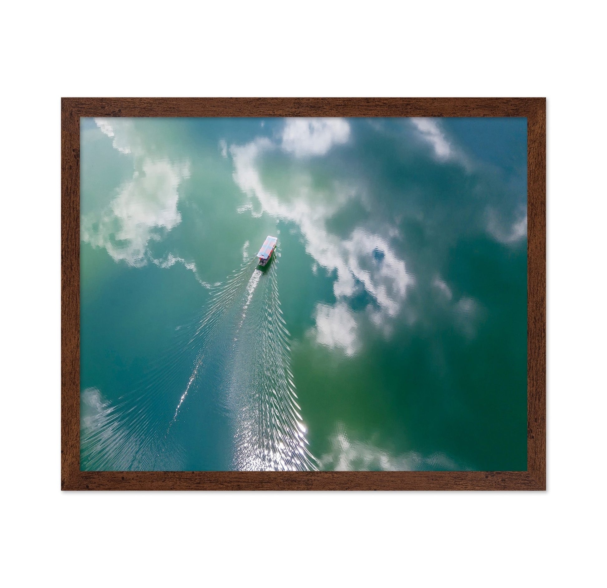 Boat Through Sky Water