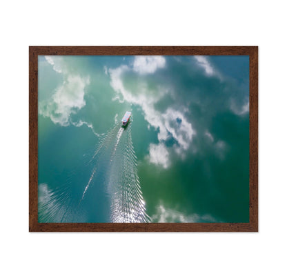 Boat Through Sky Water