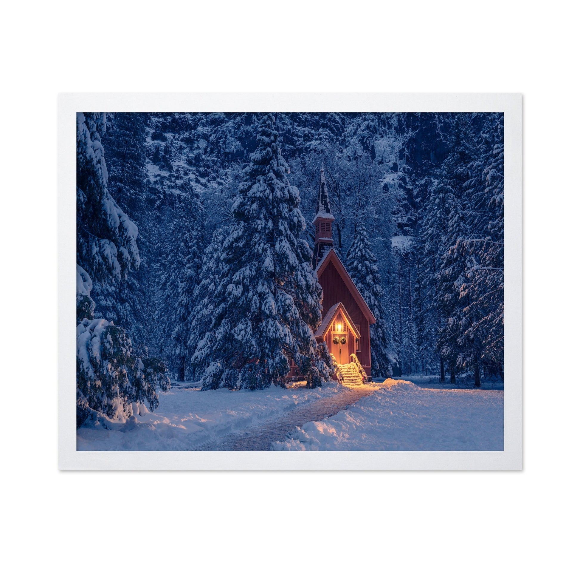 Snowy Chapel Glow
