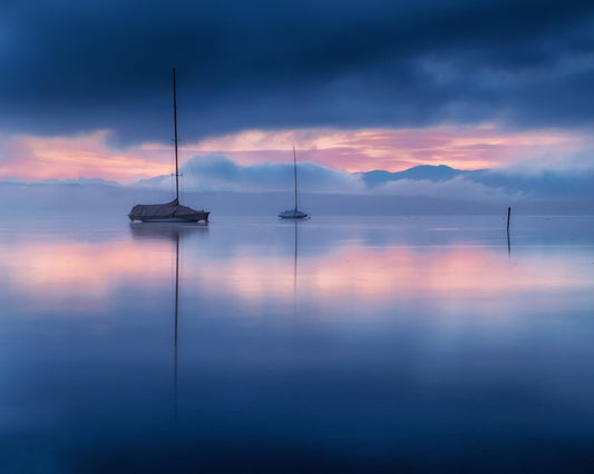 Serene Sailboats Mist