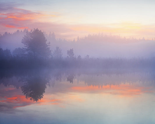 Misty Sunrise Reflection