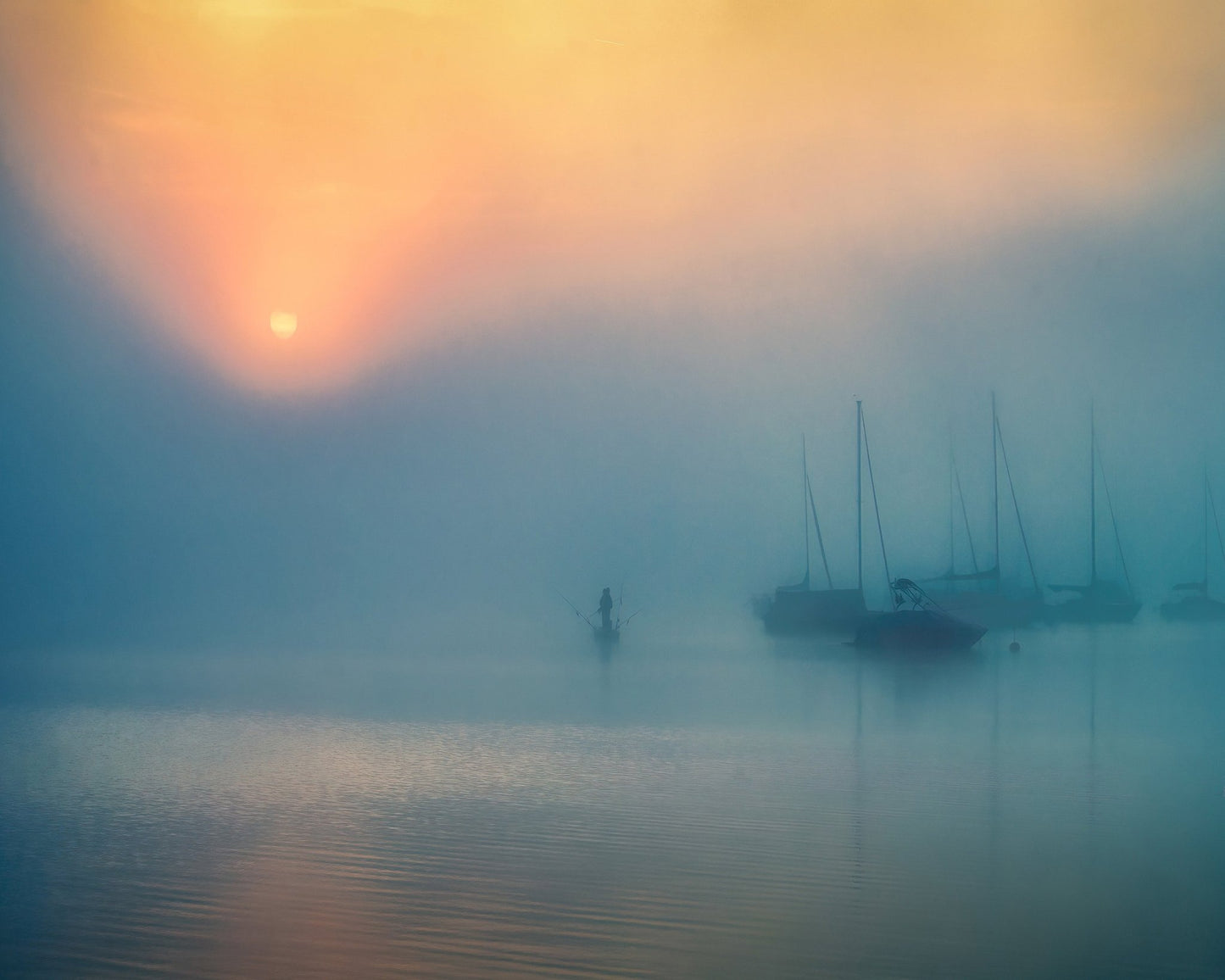 Foggy Harbor Dawn