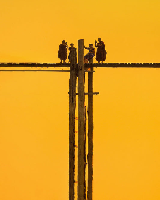 Monks On Bridge