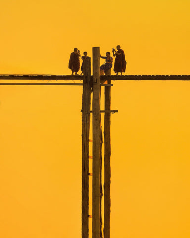 Monks On Bridge