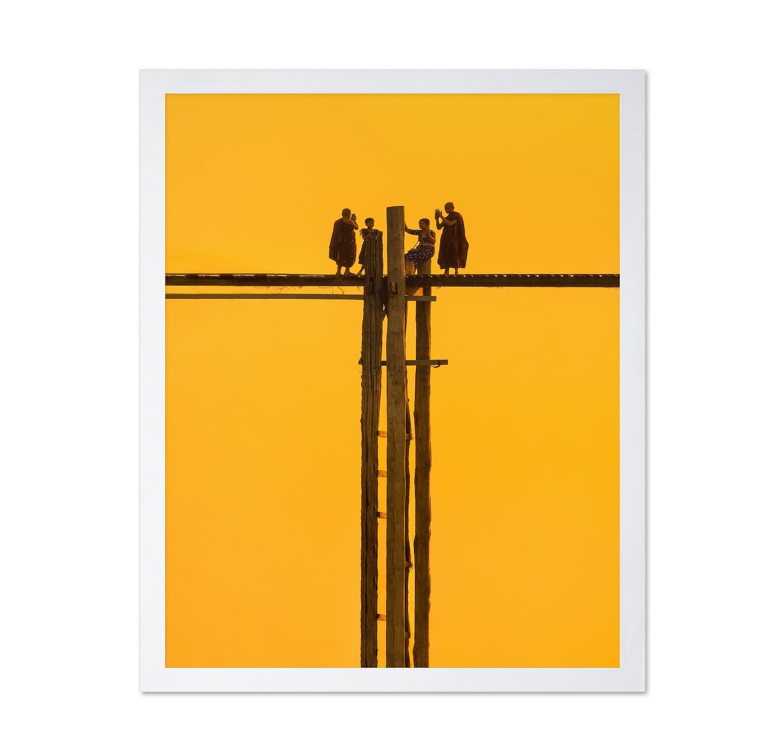 Monks On Bridge