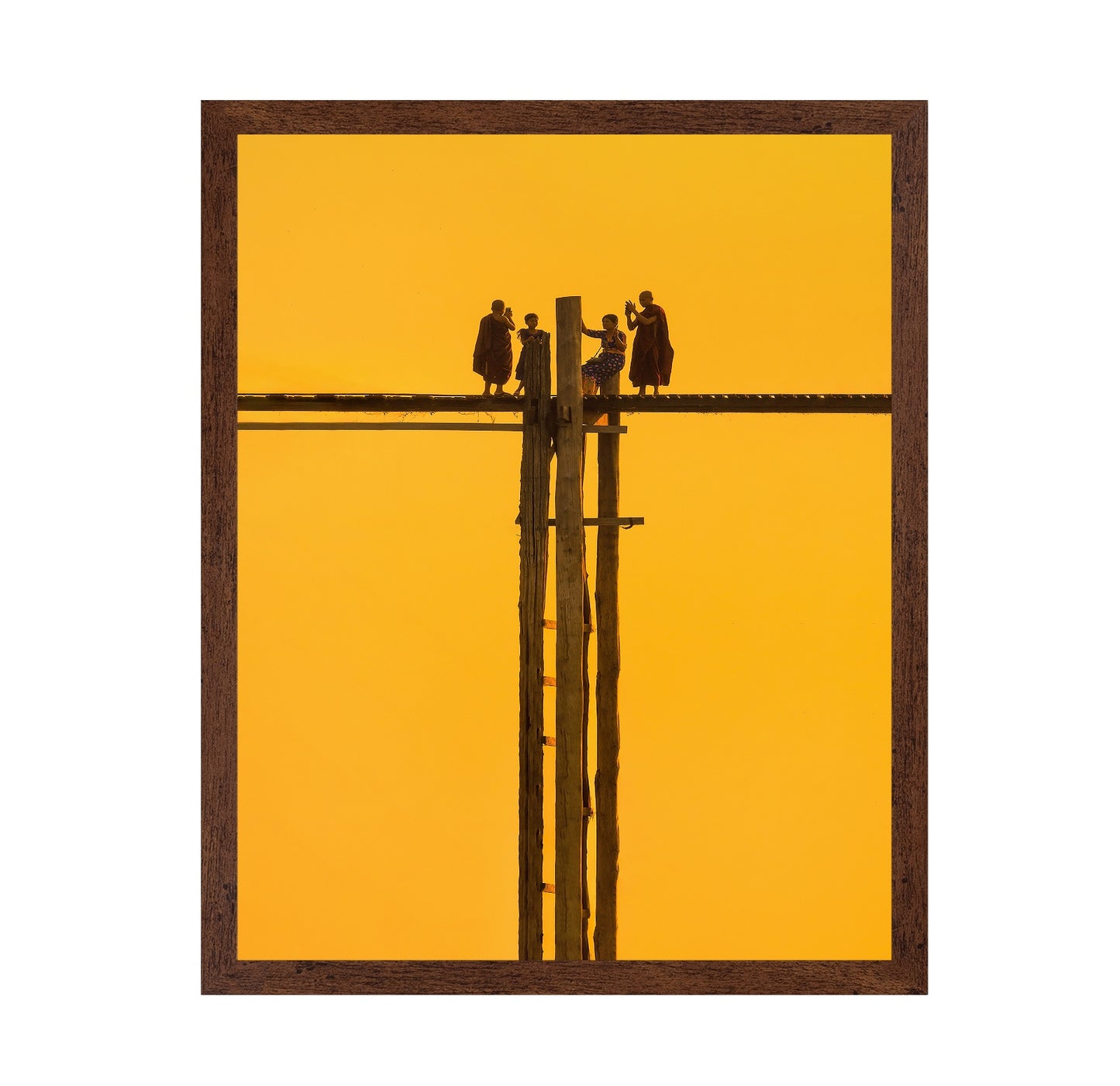 Monks On Bridge