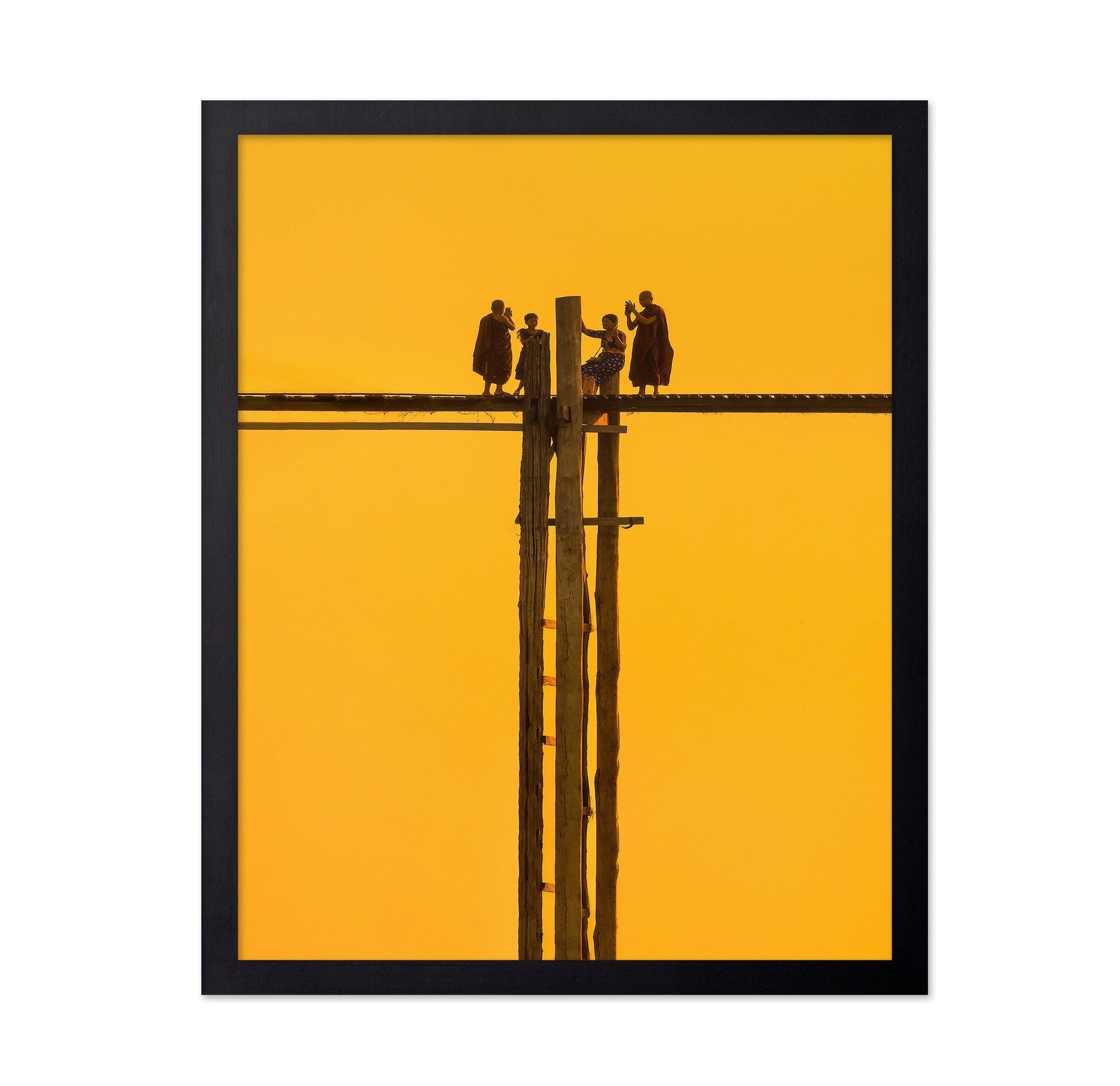 Monks On Bridge