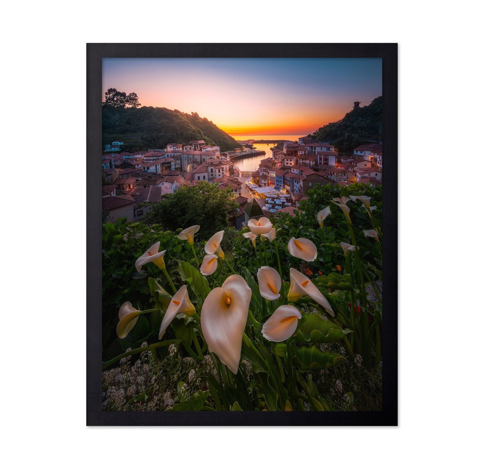 Coastal Village Sunset