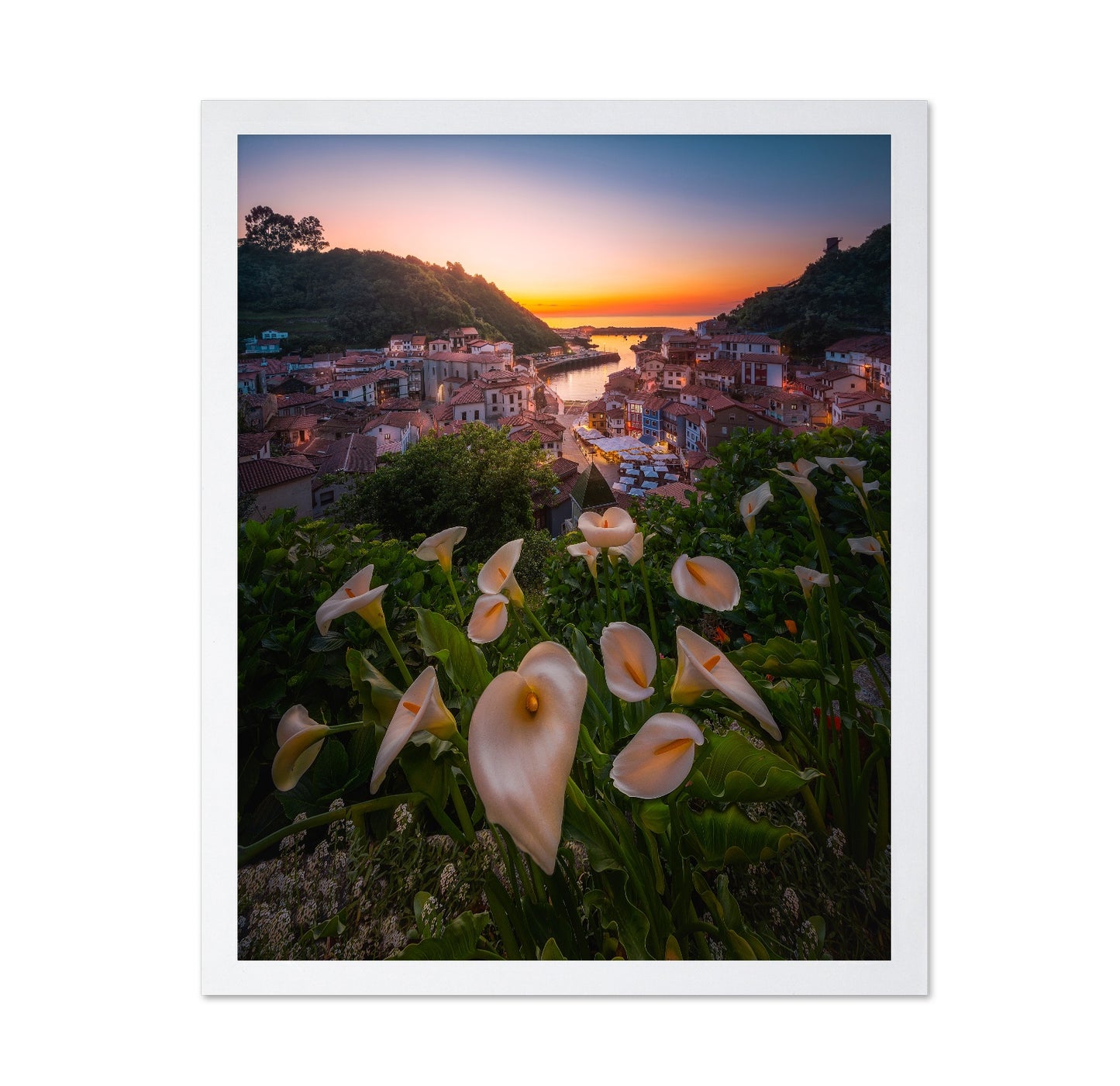 Coastal Village Sunset