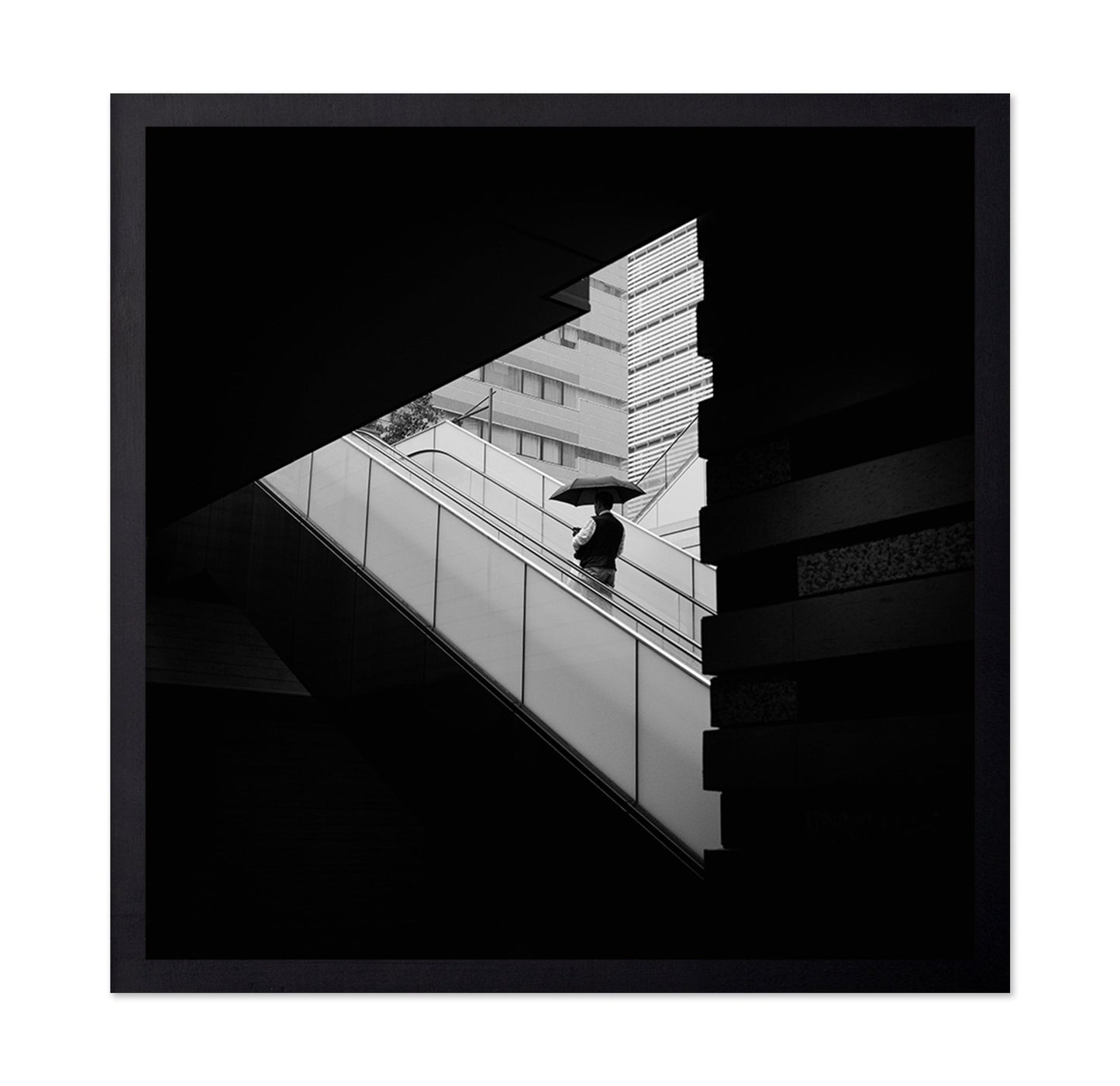 Umbrella Escalator Walk