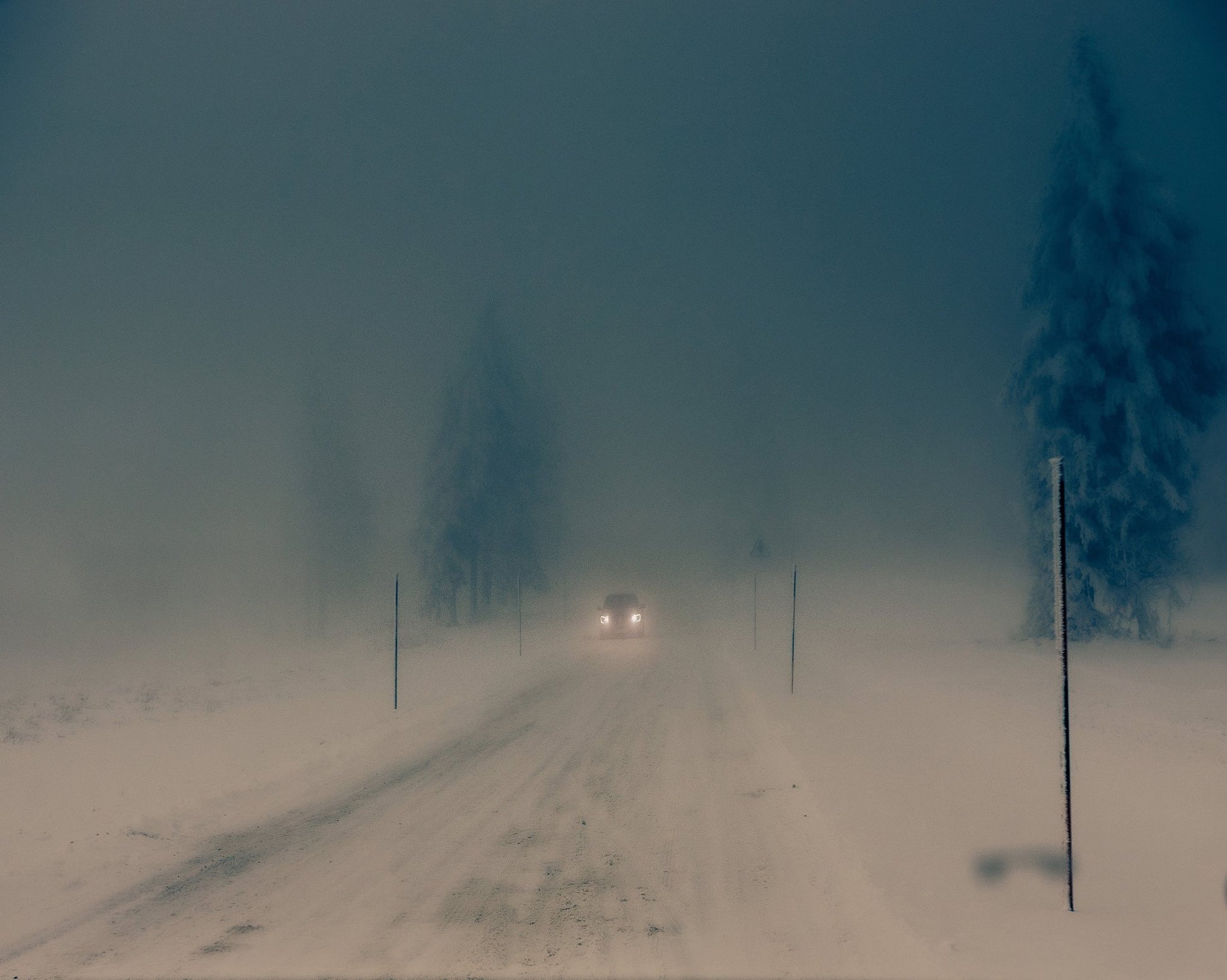 Winter Fog Road