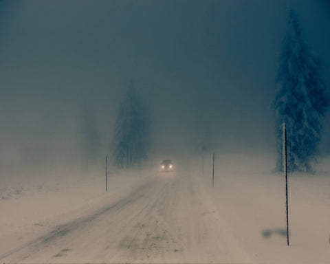 Winter Fog Road