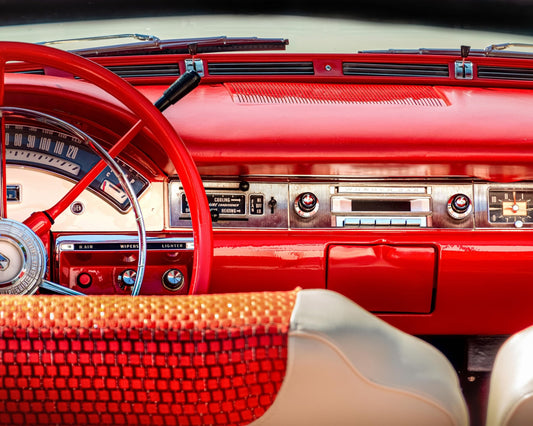 Classic Red Car Interior