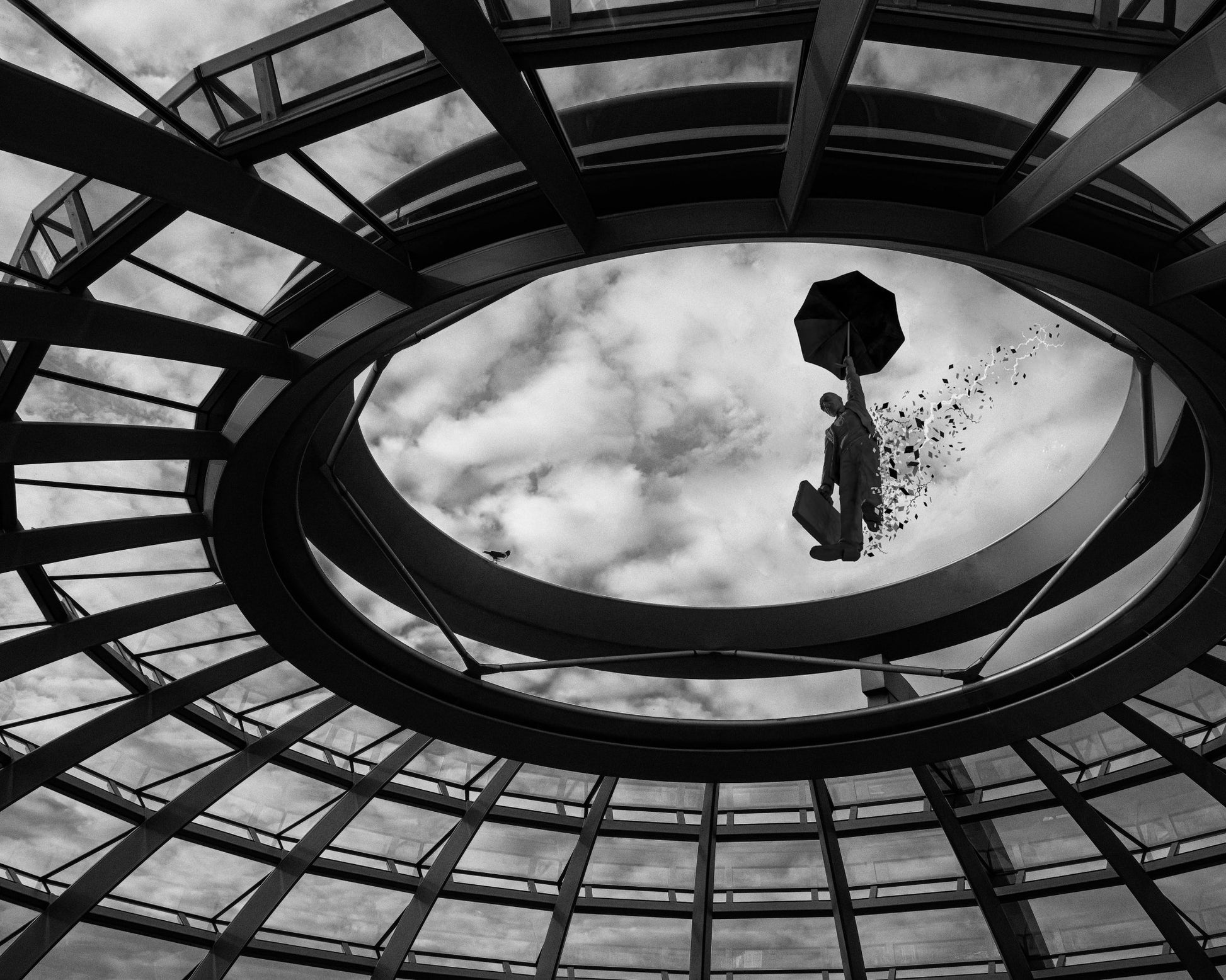 Floating Umbrella Man