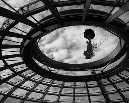 Floating Umbrella Man