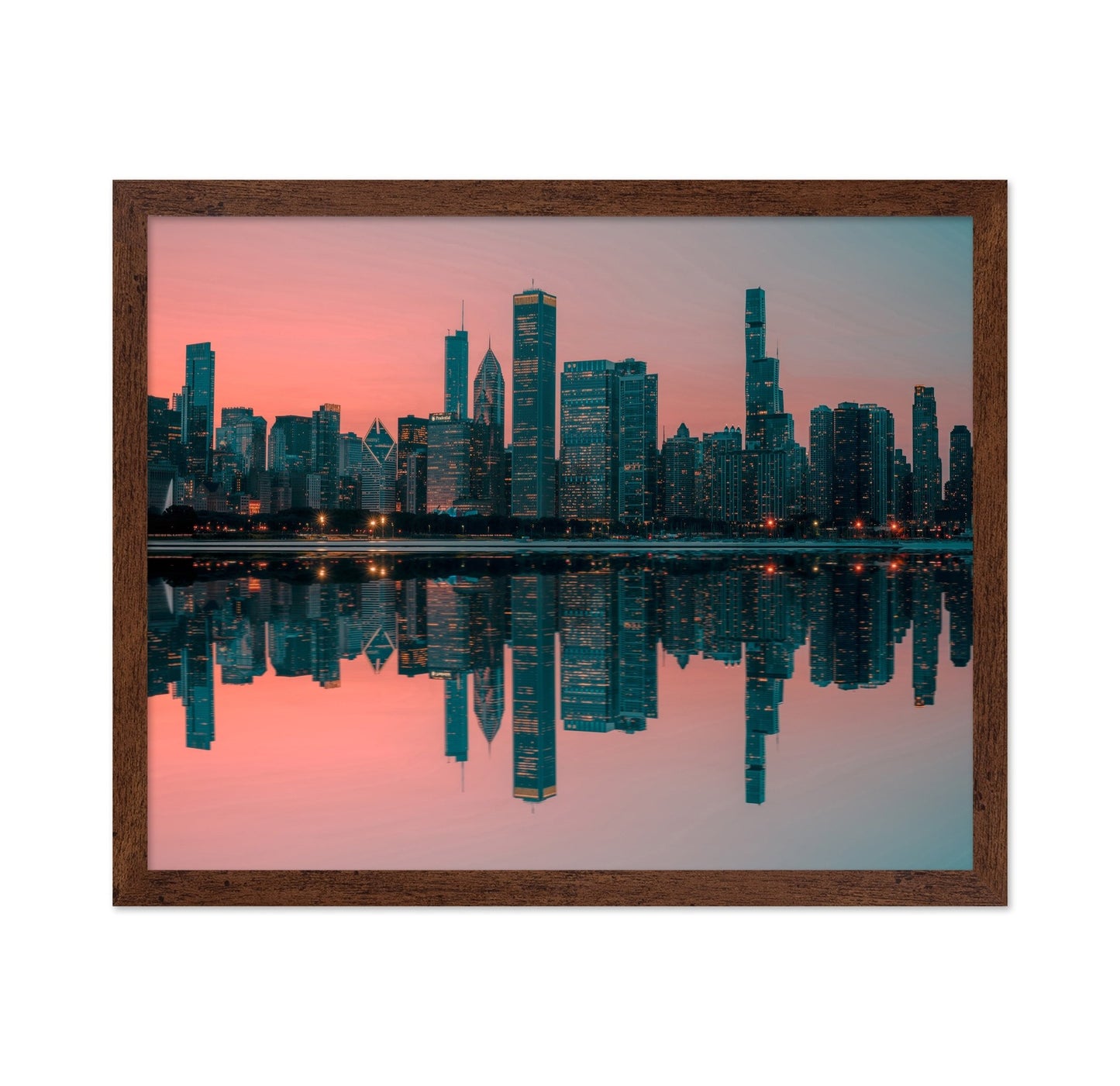 Chicago Sunset Reflection