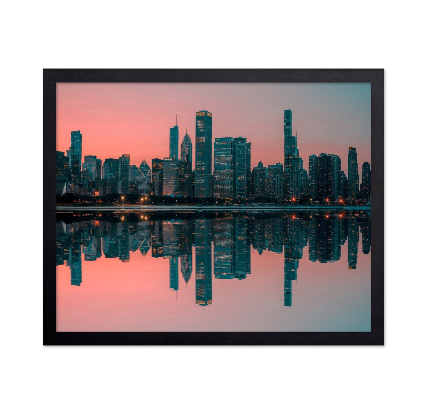 Chicago Sunset Reflection