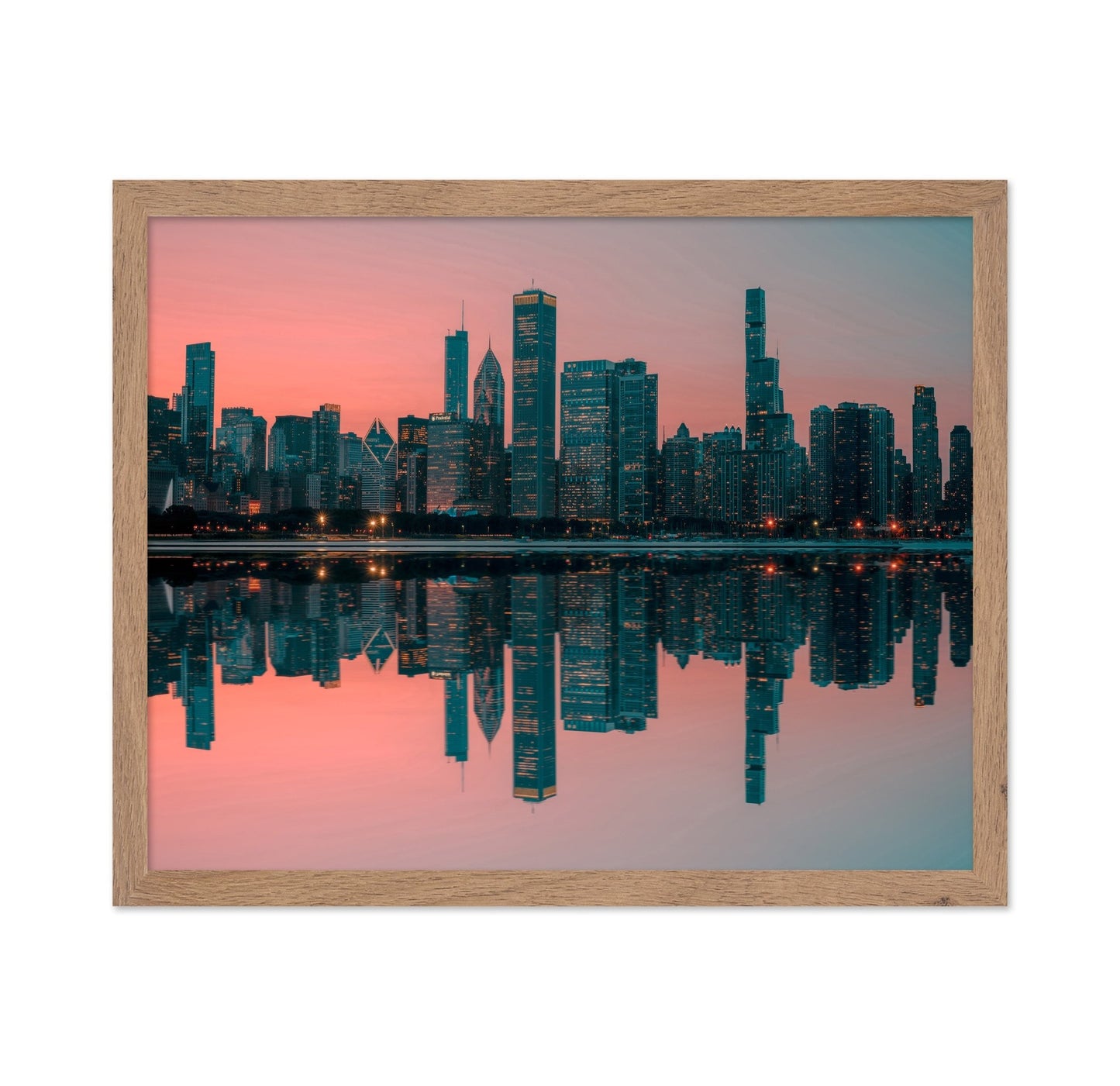 Chicago Sunset Reflection