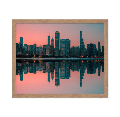 Chicago Sunset Reflection
