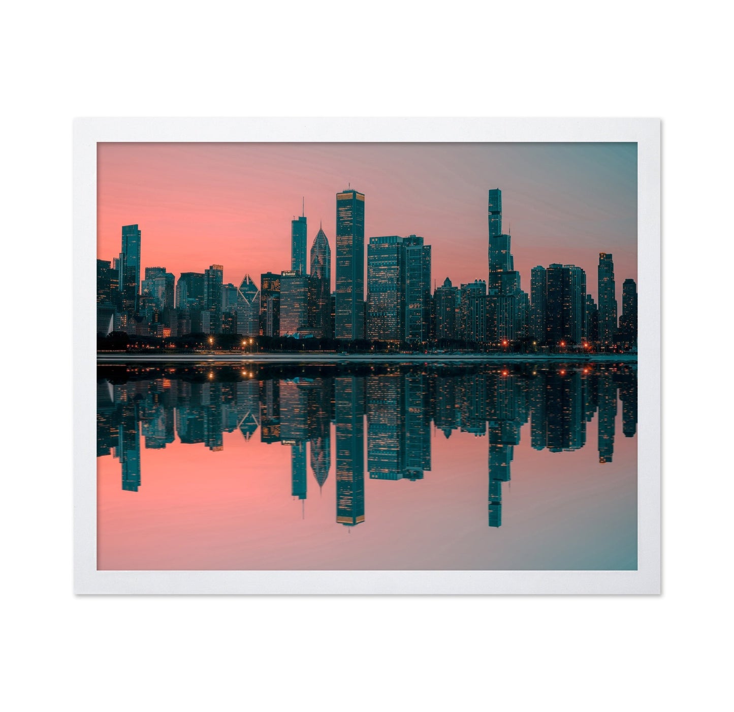 Chicago Sunset Reflection