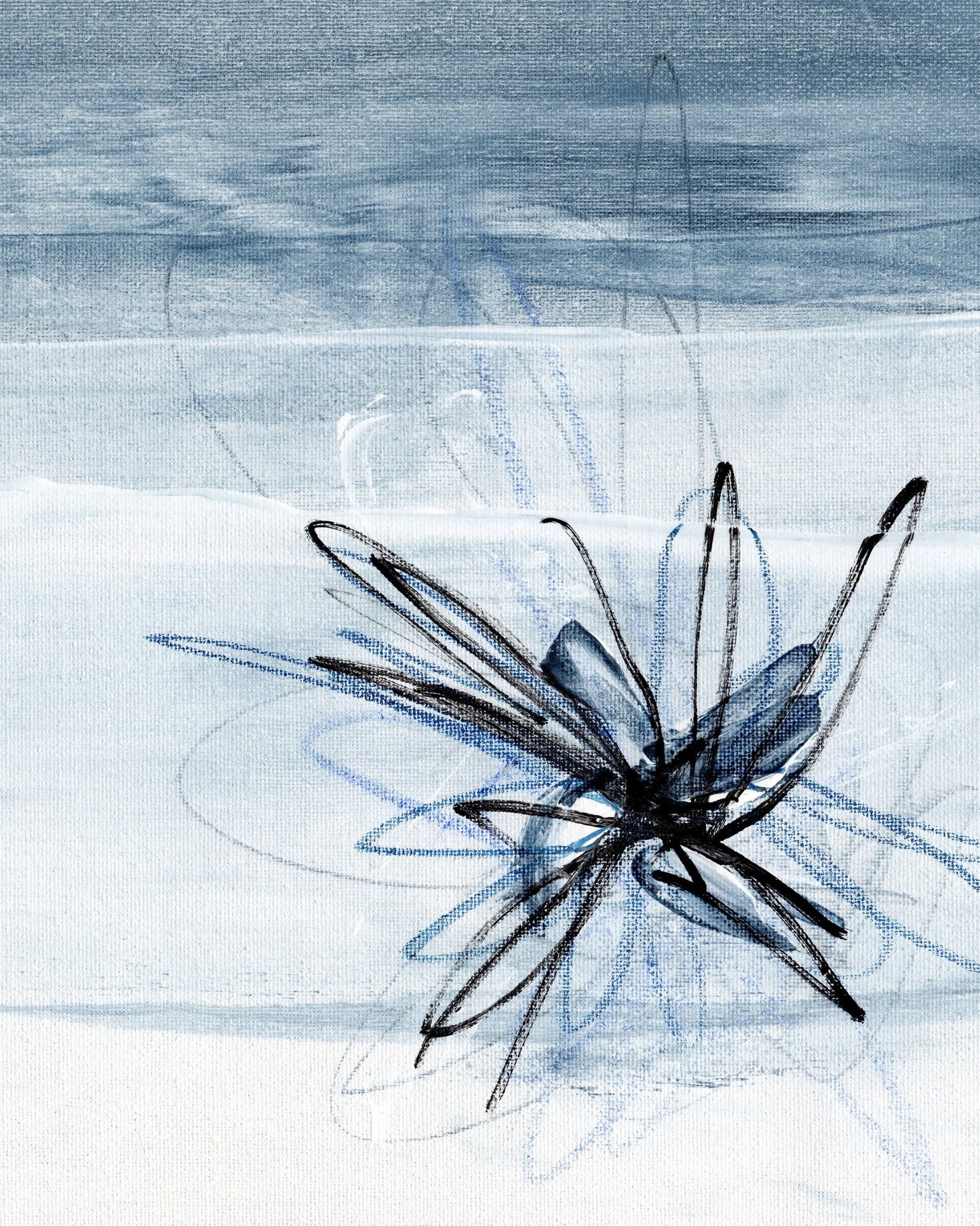 Blue Floral Sketch No1