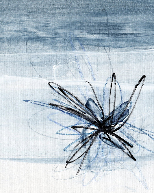 Blue Floral Sketch No1